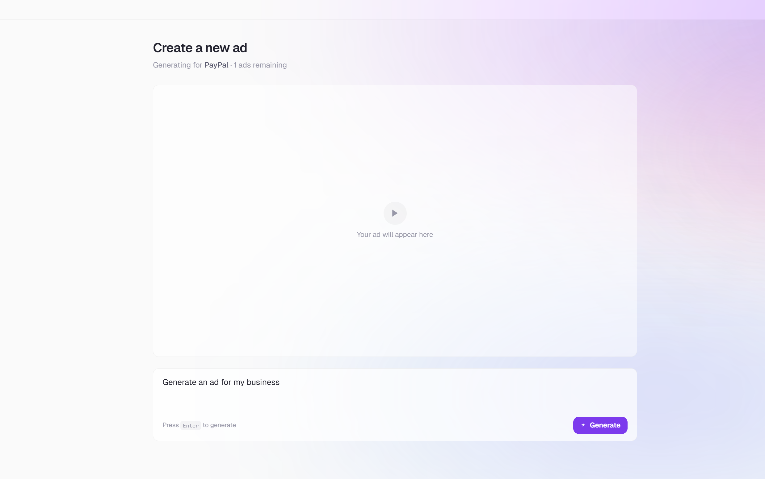 Generate page
